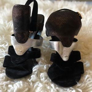 Vintage Python/Suede/Leather Ferragamo Sandals